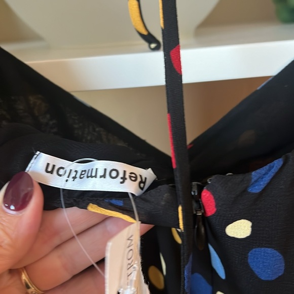 Reformation Mabille midi polka dot dress size 0 - Picture 6 of 7